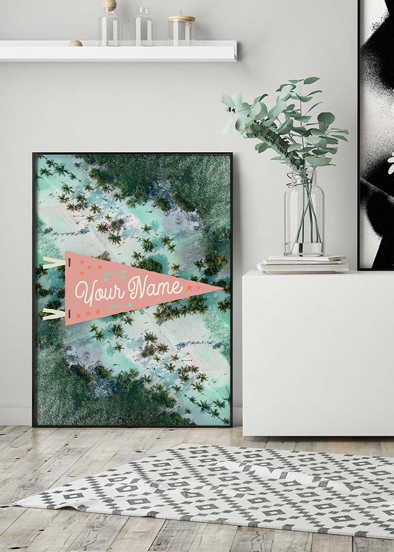 Custom Pennant Beach - Your Name Print