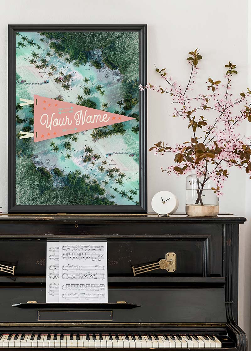 Custom Pennant Beach - Your Name Print