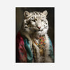 Rainbow Snow Leopard Animal Portrait Print