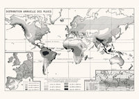 Annual Rainfall Distribution World Map in French