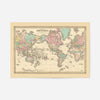 Coltons Map of the World on Mercators Projection 1858