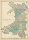 North & South Wales including Counties by Sidney Hall, Vintage 1856 Map Print