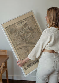 Vintage Map Print of Newcastle Gateshead by Thomas Oliver