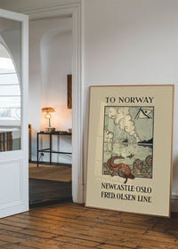 Vintage Ferry Poster – Newcastle to Oslo Print