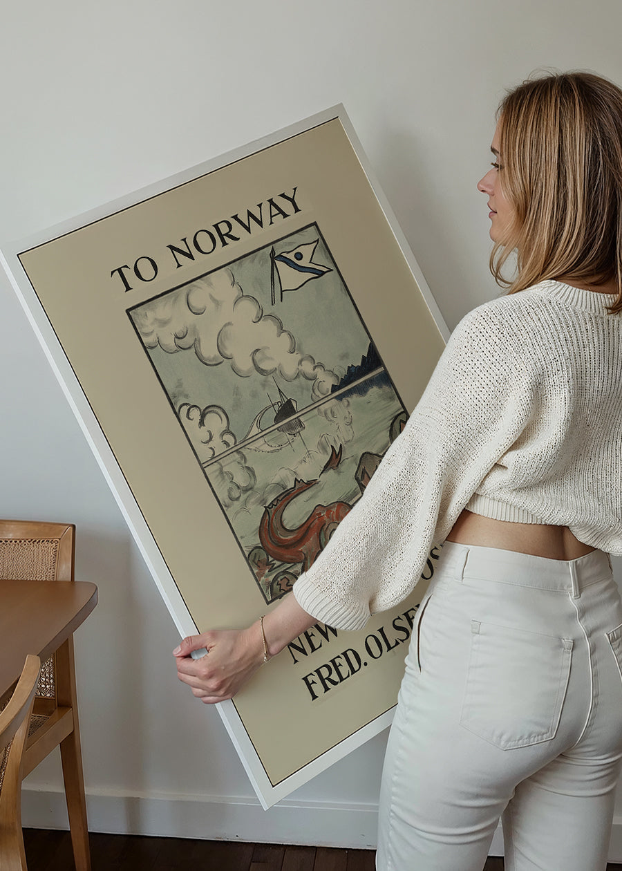 Vintage Ferry Poster – Newcastle to Oslo Print