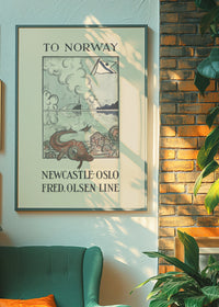 Vintage Ferry Poster – Newcastle to Oslo Print