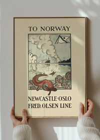 Vintage Ferry Poster – Newcastle to Oslo Print