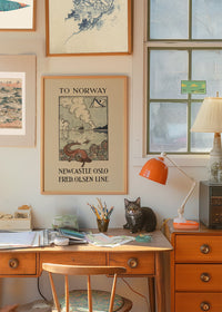 Vintage Ferry Poster – Newcastle to Oslo Print