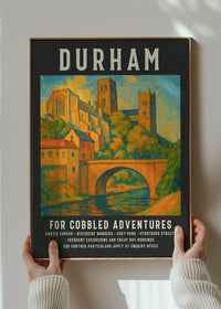 Vintage Railway Style Durham Tourist Poster Print