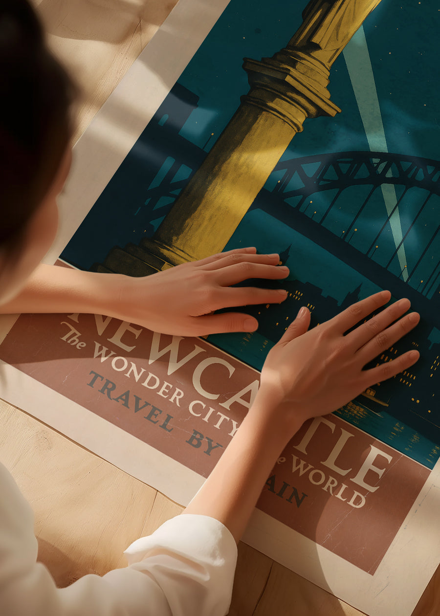 Newcastle Wonder City Monument Tourist Poster Print
