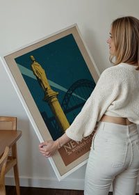 Newcastle Wonder City Monument Tourist Poster Print