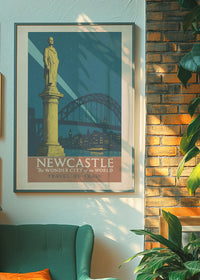 Newcastle Wonder City Monument Tourist Poster Print