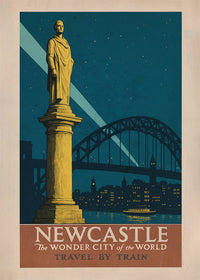 Newcastle Wonder City Monument Tourist Poster Print