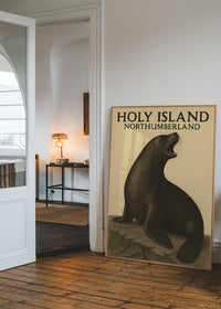 Holy Island Seal Vintage Style Poster Print