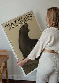 Holy Island Seal Vintage Style Poster Print