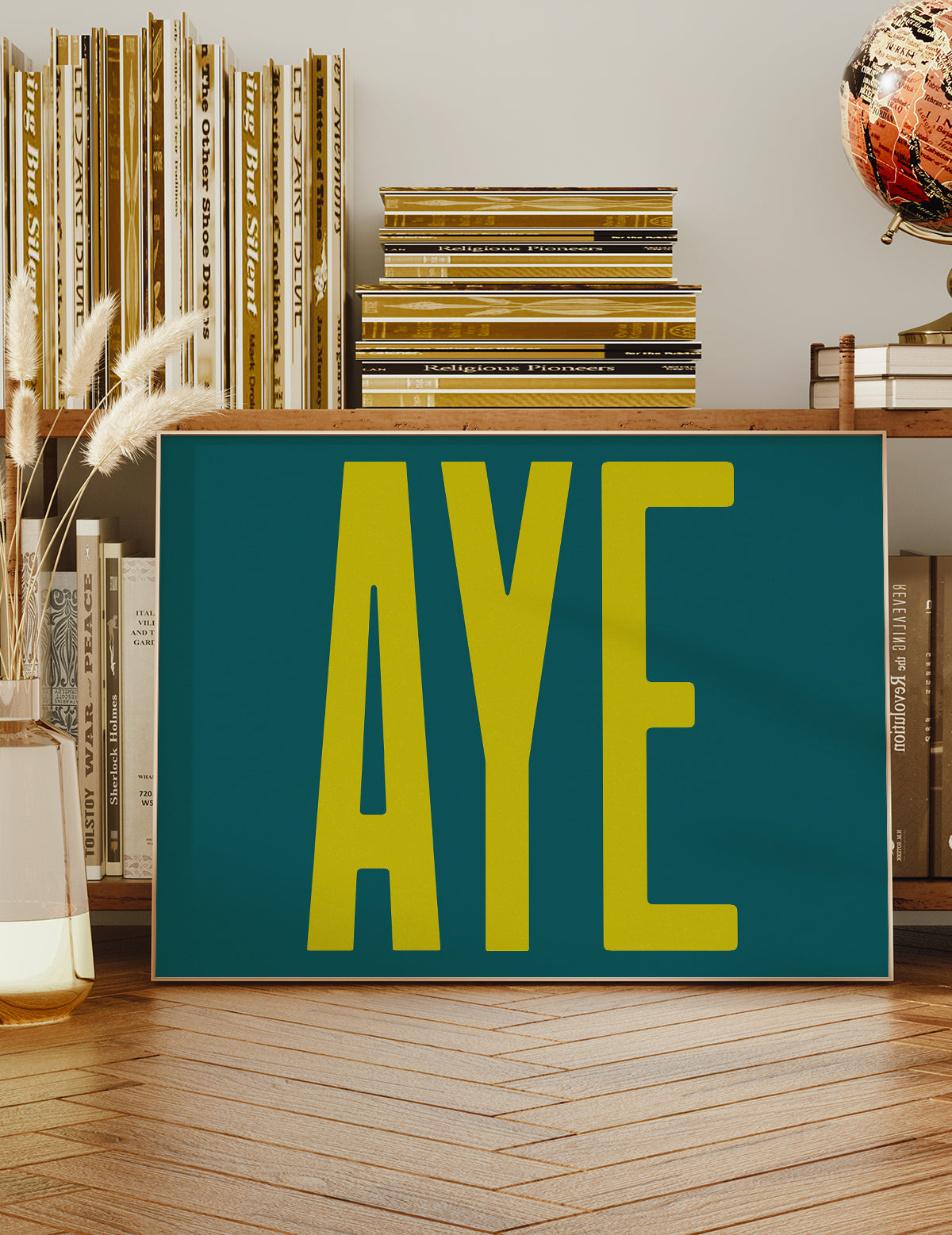 Aye Typography Quote Print - Lime Green