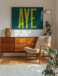 Aye Typography Quote Print - Lime Green