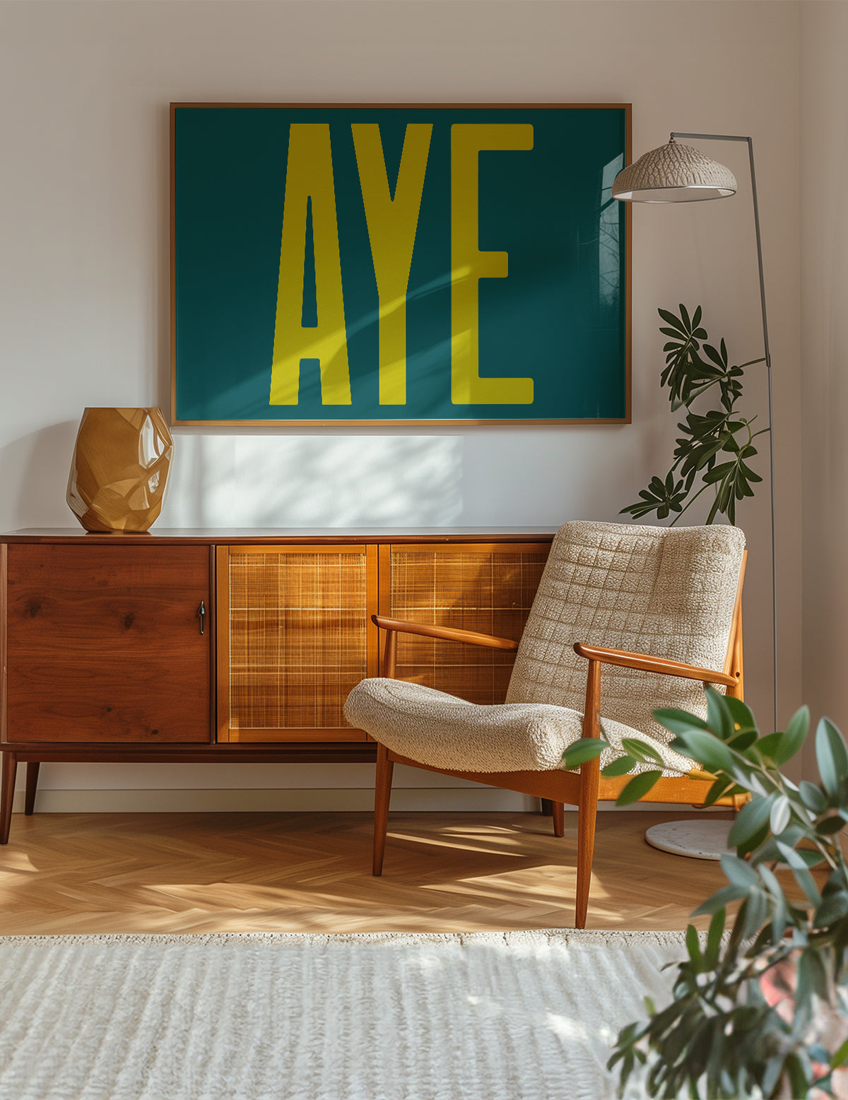 Aye Typography Quote Print - Lime Green