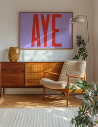 Aye Typography Quote Print - Red