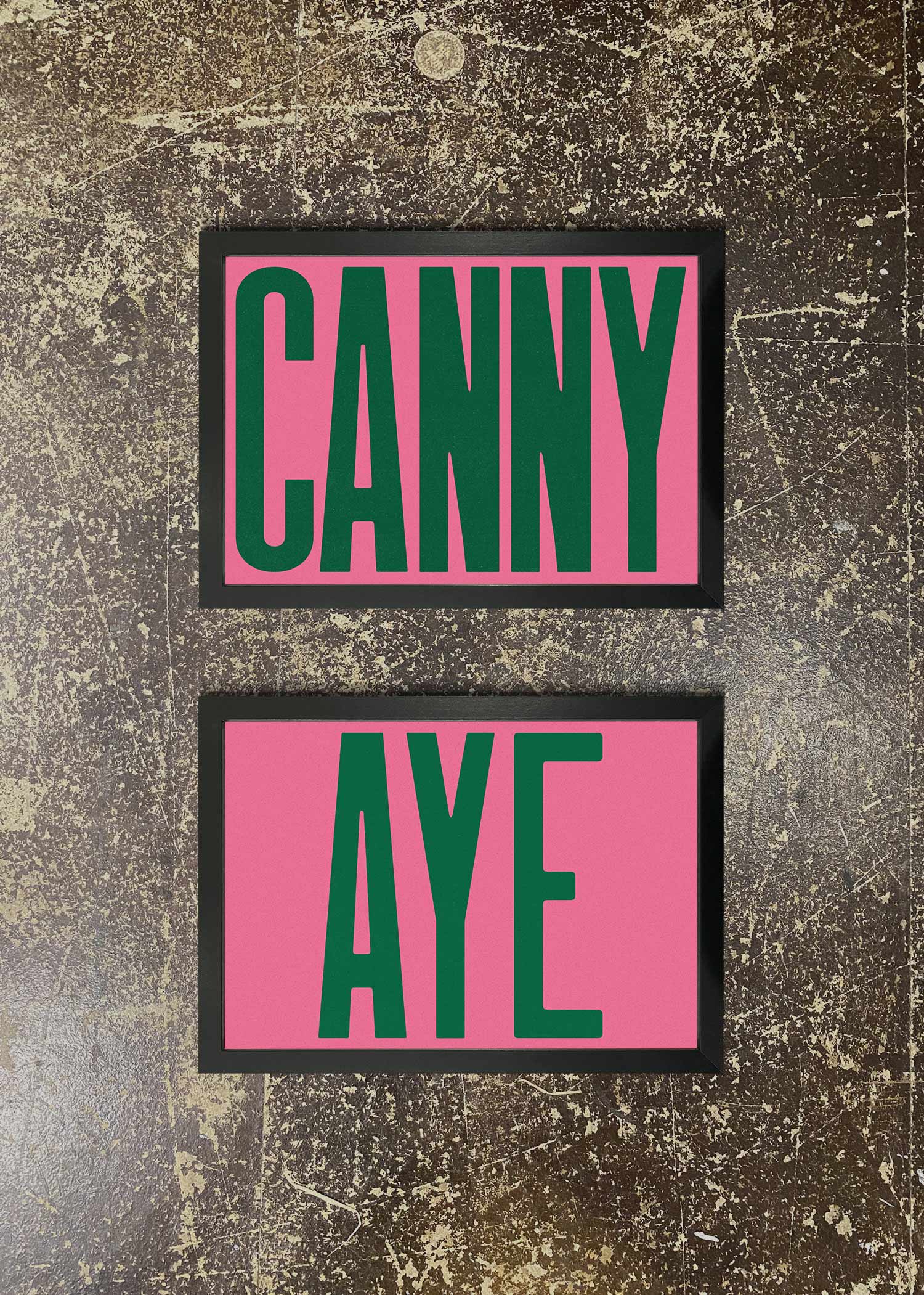 2 Prints & Frames - Canny & Aye Pink