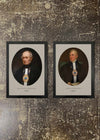 2 Prints & Frames - William Armstrong & George Stephenson in Newcastle Shirts
