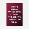 Didn't Know What Time It Was Starman Lyrics Print
