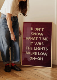 Didn't Know What Time It Was Starman Lyrics Print