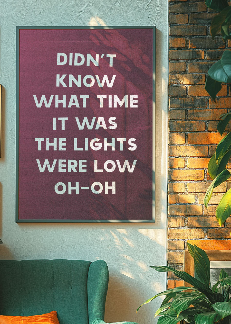 Didn't Know What Time It Was Starman Lyrics Print