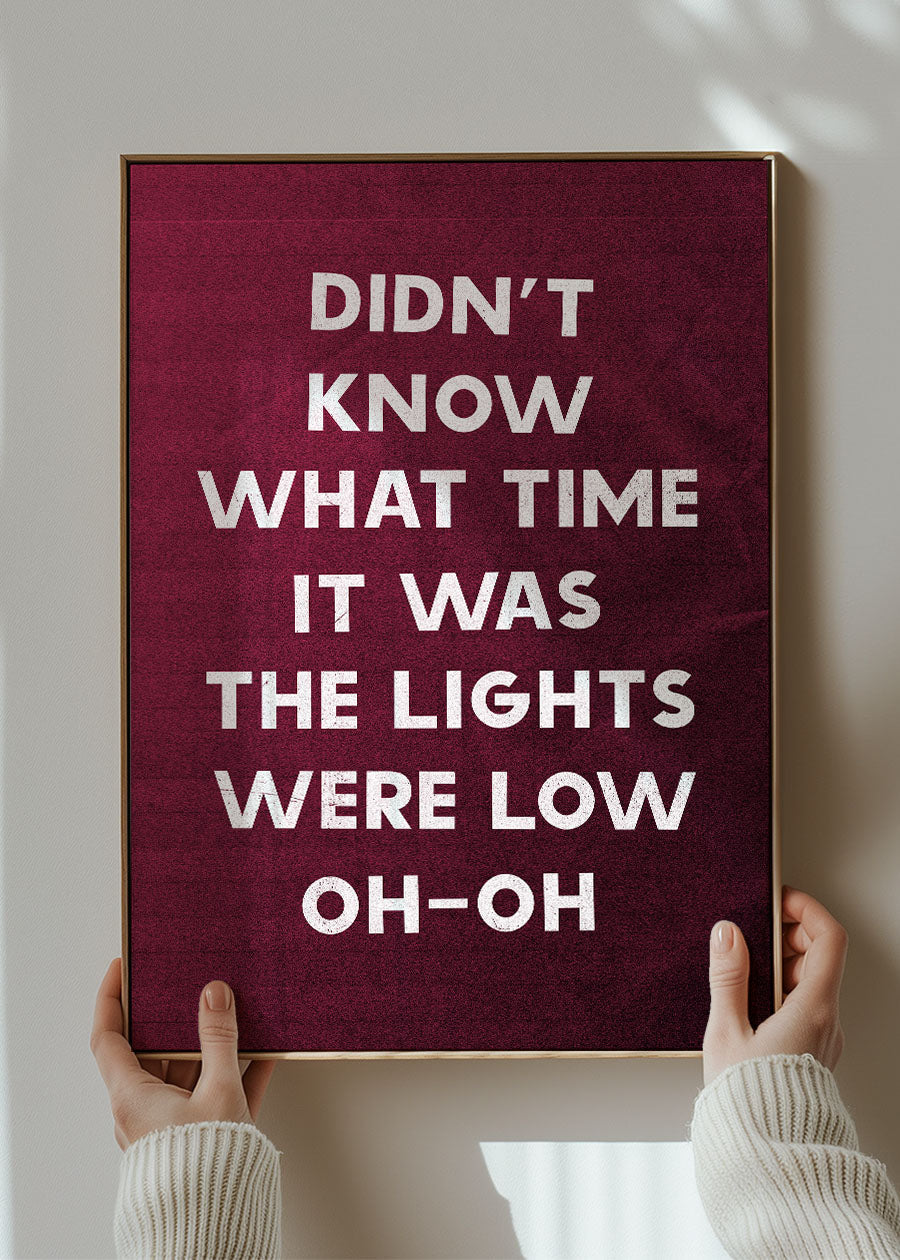 Didn't Know What Time It Was Starman Lyrics Print
