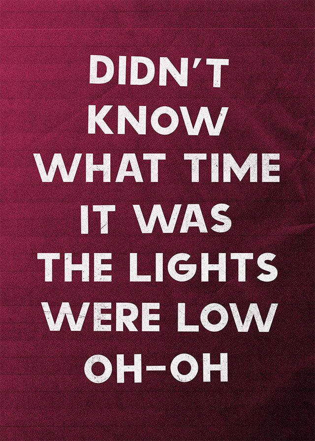 Didn't Know What Time It Was Starman Lyrics Print