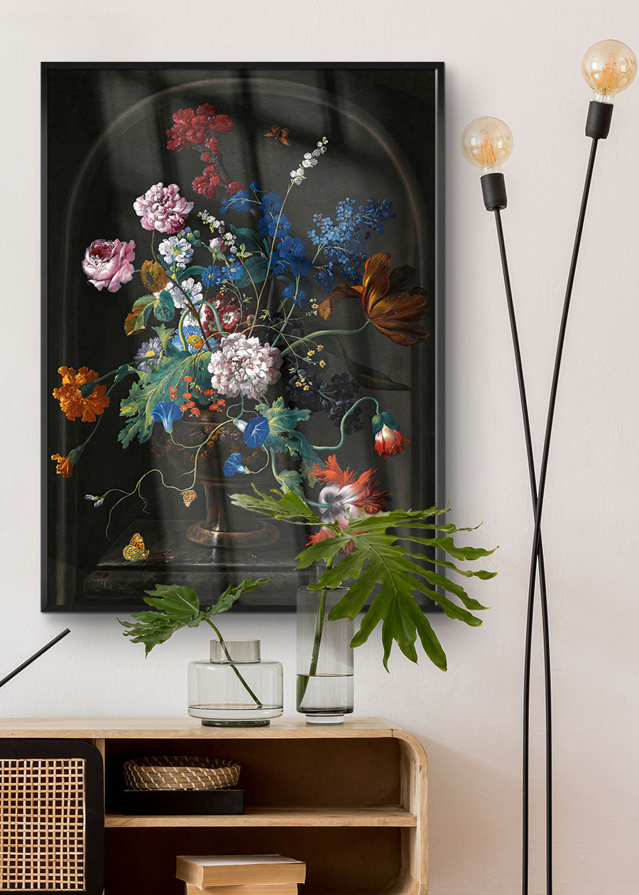 Roses & Tulips by Johann Baptist Drechsler Still Life Painting
