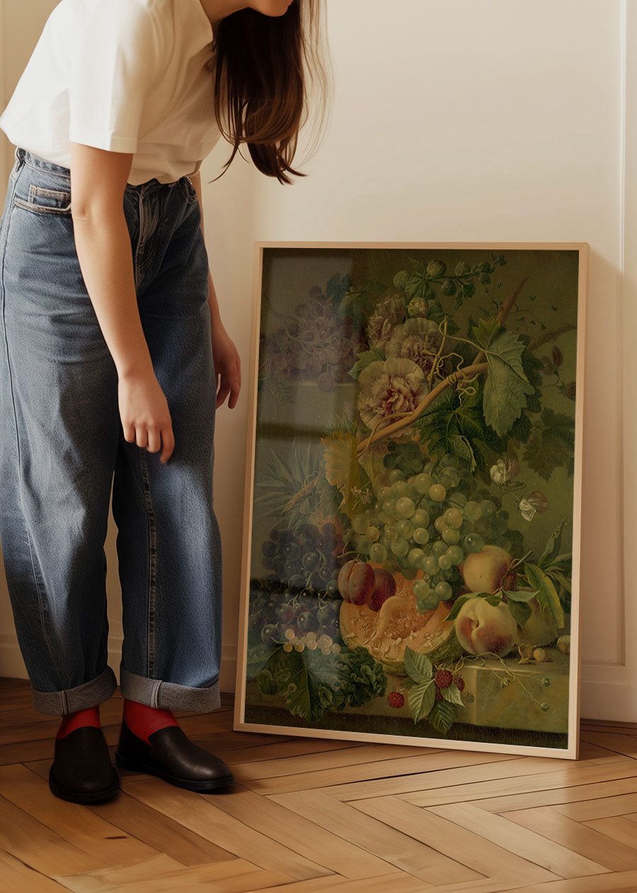 Fruit & Flowers by Albertus Jonas Brandt Still Life Painting