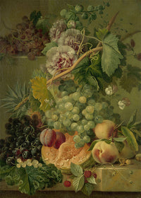 Fruit & Flowers by Albertus Jonas Brandt Still Life Painting