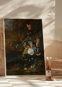Flowers & Butterflies by Rachel Ruysch Still Life Painting