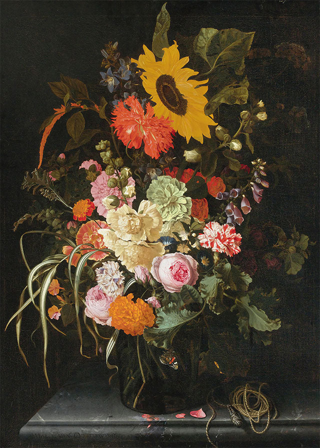 Roses & Carnations by Maria van Oosterwijck Still Life Painting