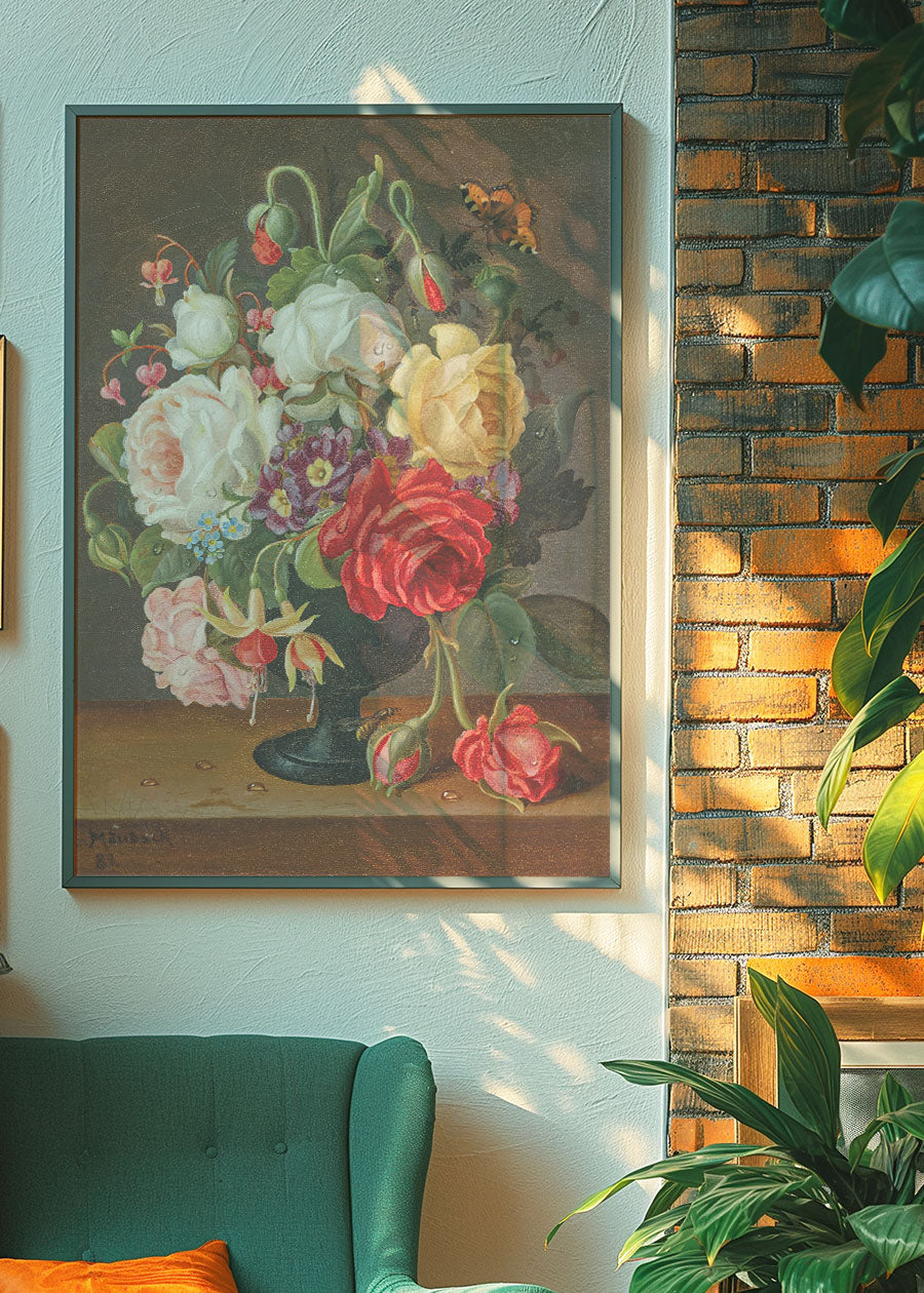 Flowers by Christian Juel Möllback Still Life Painting