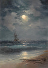 Ship by Moonlight by Ivan Konstantinovich Aivazovsky Poster Print