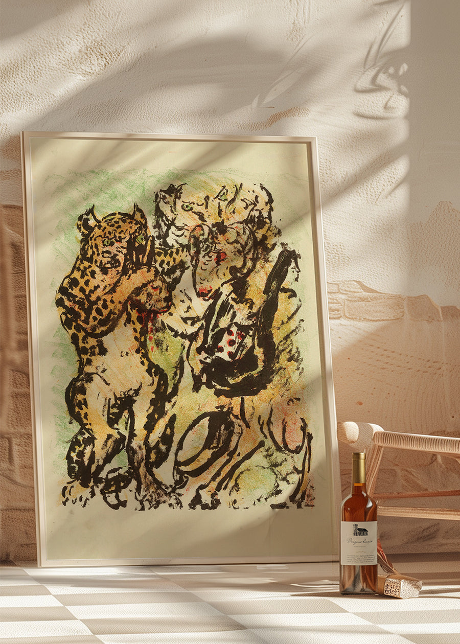 The ram Bokert and the tomcat Hinze by Lovis Corinth Poster Print