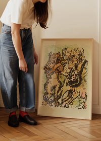 The ram Bokert and the tomcat Hinze by Lovis Corinth Poster Print