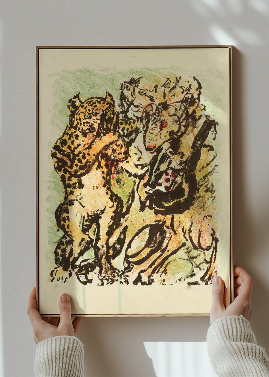 The ram Bokert and the tomcat Hinze by Lovis Corinth Poster Print