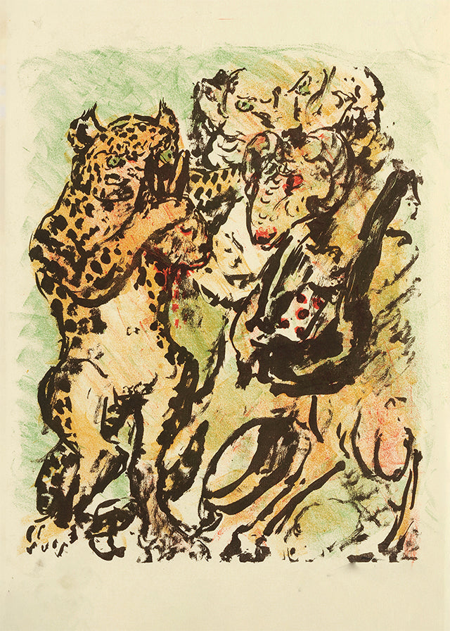 The ram Bokert and the tomcat Hinze by Lovis Corinth Poster Print