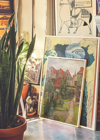 Urban garden in Lübeck by Hermann Linde Poster Print