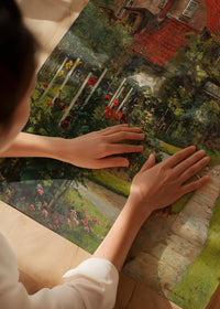 Urban garden in Lübeck by Hermann Linde Poster Print