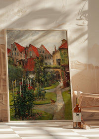 Urban garden in Lübeck by Hermann Linde Poster Print