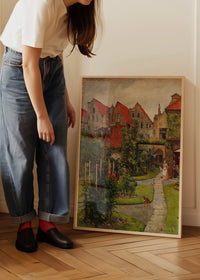 Urban garden in Lübeck by Hermann Linde Poster Print