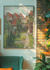 Urban garden in Lübeck by Hermann Linde Poster Print