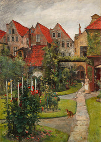 Urban garden in Lübeck by Hermann Linde Poster Print