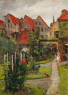 Urban garden in Lübeck by Hermann Linde Poster Print