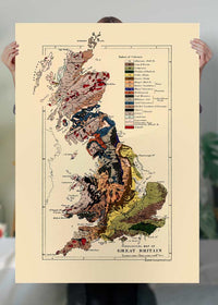 Great Britain Vintage Antique Map Print