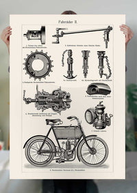 Vintage Bicycle Illustration Cycling Print
